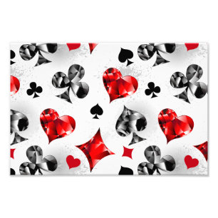 Poker Player Gambler Playing Card Suits Las Vegas Photo Print