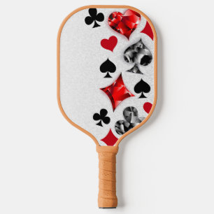 Poker Player Gambler Playing Card Suits Las Vegas Pickleball Paddle