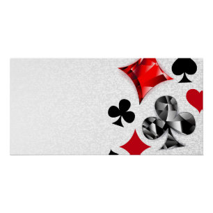 Poker Player Gambler Playing Card Suits Las Vegas Poster