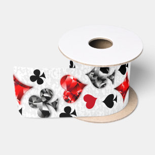 Poker Player Gambler Playing Card Suits Las Vegas Satin Ribbon
