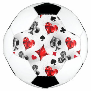 Poker Player Gambler Playing Card Suits Las Vegas Soccer Ball