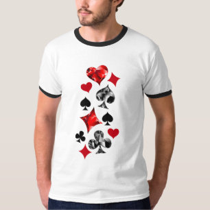 Poker Player Gambler Playing Card Suits Las Vegas T-Shirt