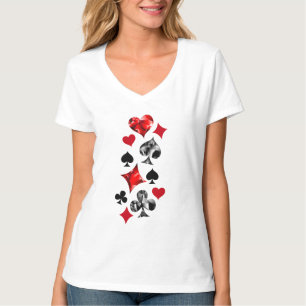 Poker Player Gambler Playing Card Suits Las Vegas T-Shirt
