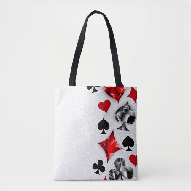 Poker Player Gambler Playing Card Suits Las Vegas Tote Bag (Front)