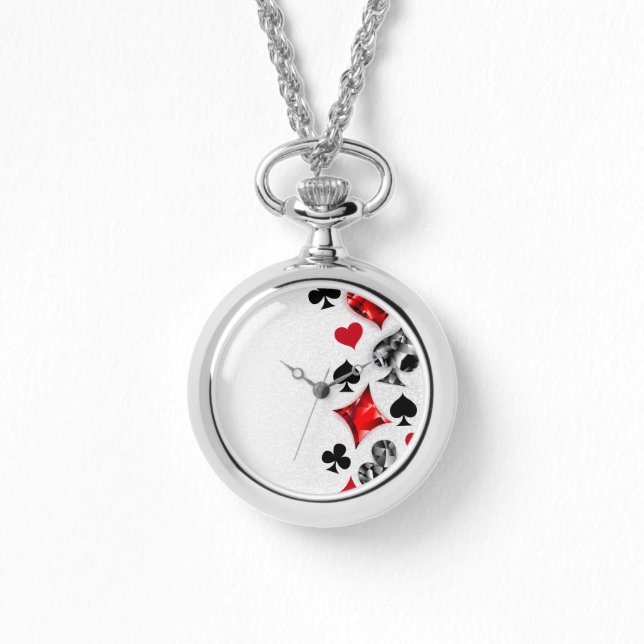 Poker Player Gambler Playing Card Suits Las Vegas Watch (Front)