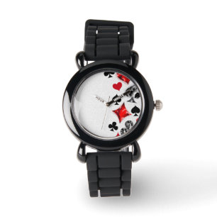 Poker Player Gambler Playing Card Suits Las Vegas Watch