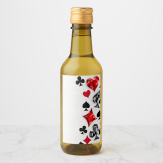 Poker Player Gambler Playing Card Suits Las Vegas Wine Label