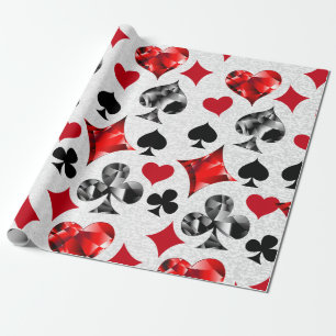 Poker Player Gambler Playing Card Suits Las Vegas Wrapping Paper
