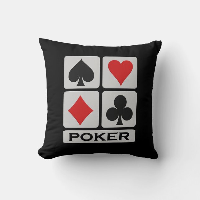 Poker Player throw pillow (Front)