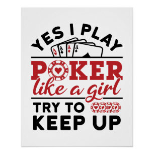 Poker Player Women Play Poker Like a Girl Poster