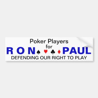Poker Players for Ron Paul Bumper Sticker