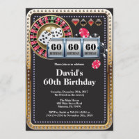 Poker Playing Card Casino Birthday Invitation