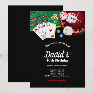 Poker Playing Card, casino party invite