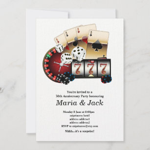 Poker Playing Card, casino party invite