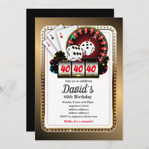 Poker Playing Card, casino party invite