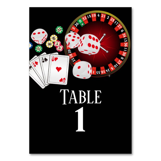 Poker Playing Card, casino party Table Number (Back)