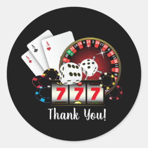 Poker Playing Card, casino,   thank you stickers