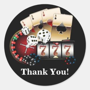 Poker Playing Card, casino, thank you stickers