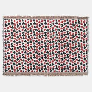 Poker Playing Card Suit Pattern Throw Blanket