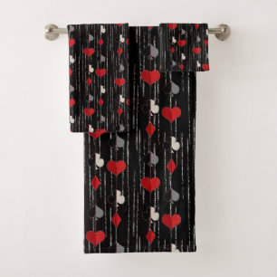 Poker playing card symbols. bath towel set