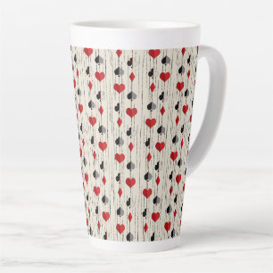 Poker Playing Card Symbols Latte Mug