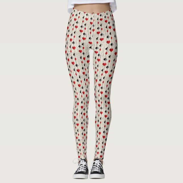 Poker Playing Card Symbols Leggings (Front)