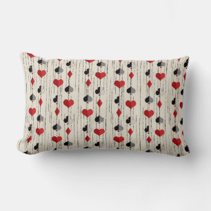 Poker Playing Card Symbols Lumbar Cushion