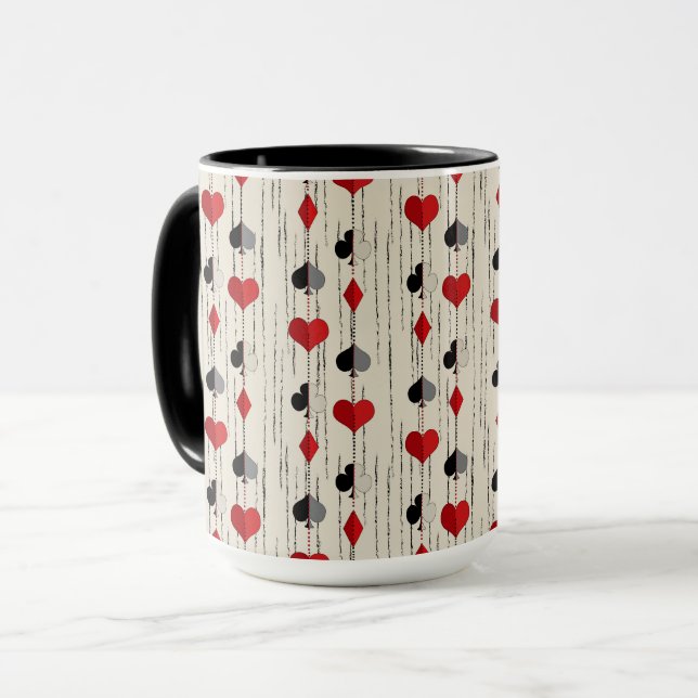 Poker Playing Card Symbols Mug (Front Left)
