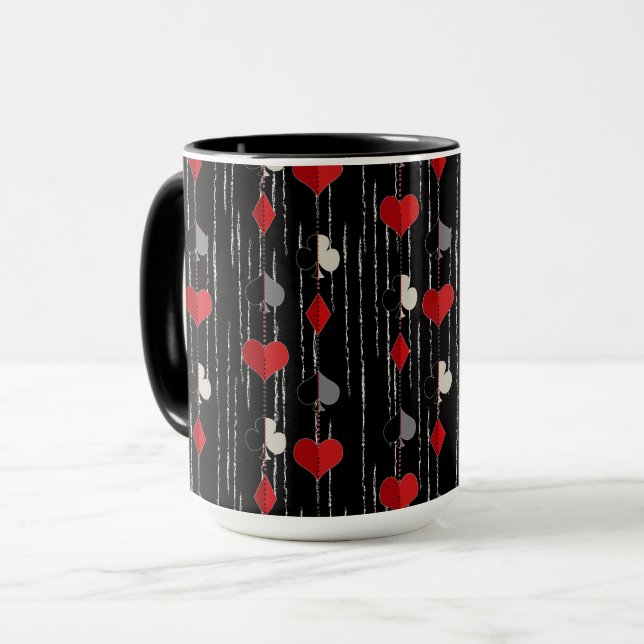 Poker playing card symbols. mug (Front Left)