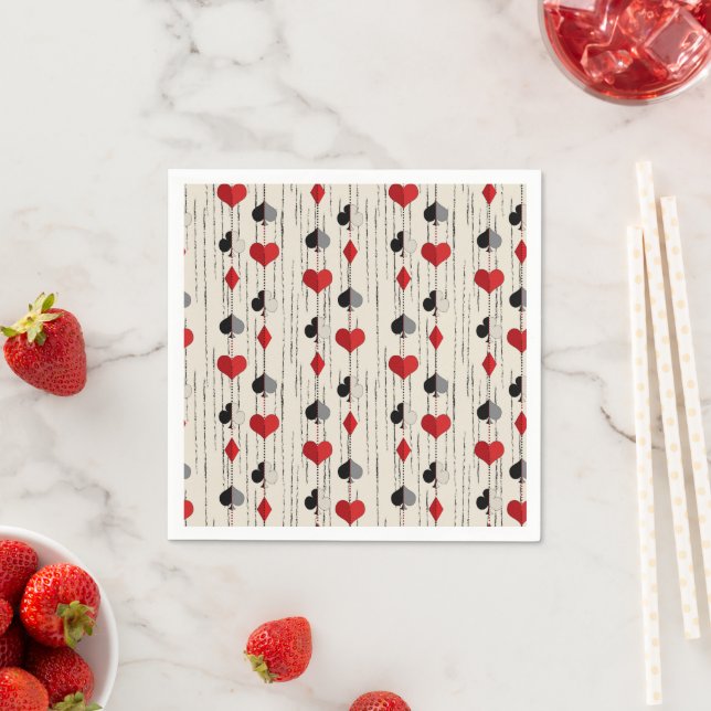 Poker Playing Card Symbols Napkin (Insitu)