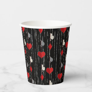 Poker playing card symbols. paper cups