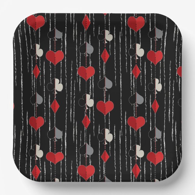 Poker playing card symbols. paper plate (Front)
