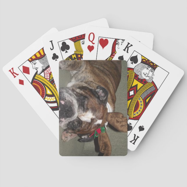 Poker Playing cards- English Bulldog with reideeer Cards (Back)