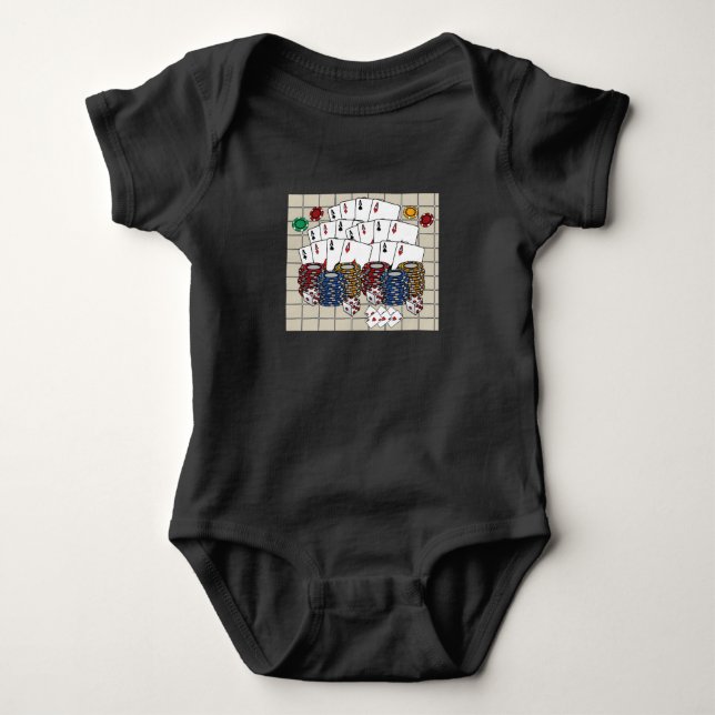 Poker Poker Player Winner Zocker Baby Bodysuit (Front)