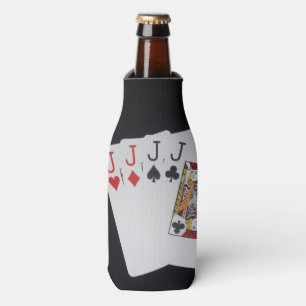 Poker, Quad Jacks, Stubby Holder. Bottle Cooler