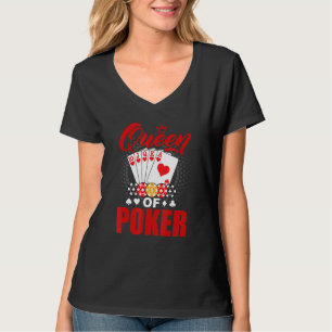 Poker Queen Gambling Casino Card Game Hand Bluff F T-Shirt