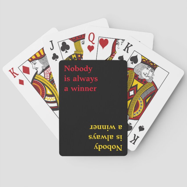 poker quote typography playing cards (Back)