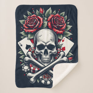 Poker Skull Blanket