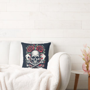 Poker Skull Pillow