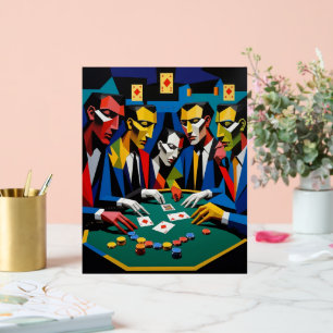 Poker Strategy Abstract Geometric Art  Acrylic Sign