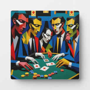 Poker Strategy Abstract Geometric Art Plaque