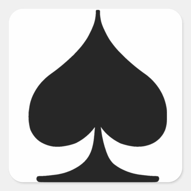 Poker Suite Spade Square Sticker (Front)