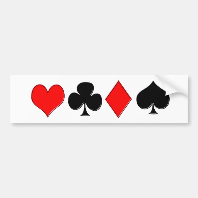 Poker Suits Bumper Sticker (Front)