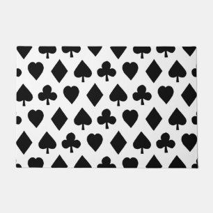 Poker Suits Pattern CUSTOM BACKGROUND COLOR Doormat