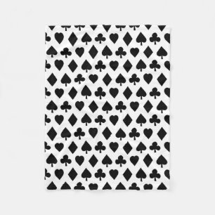 Poker Suits Pattern CUSTOM BACKGROUND COLOR Fleece Blanket