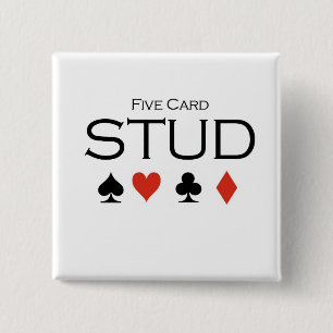 Poker T-shirts: "Five card stud" 15 Cm Square Badge