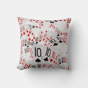 Poker, Tens In A Layered Pattern Throw Cushion