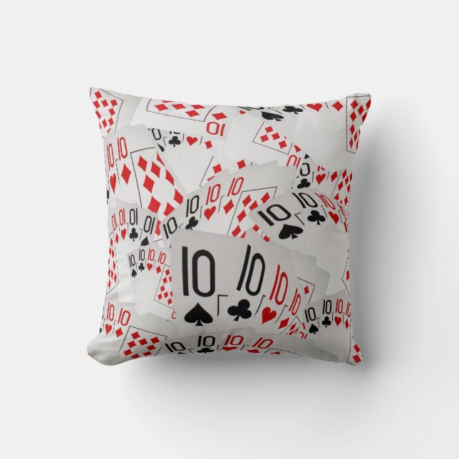 Poker, Tens In A Layered Pattern Throw Cushion (Front)