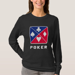 Poker Texas Holdem Omaha Casino Cards Heart Spades T-Shirt