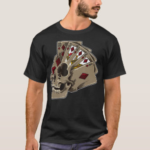 Poker Themed Skull Casino Theme Party Gift T-Shirt